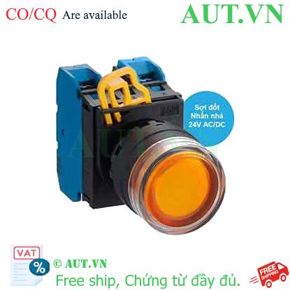 Ảnh của Nút nhấn nhả có đèn IDEC YW1L-MF2E20Q7A 24VAC/DC D22 2NO (Hổ phách)