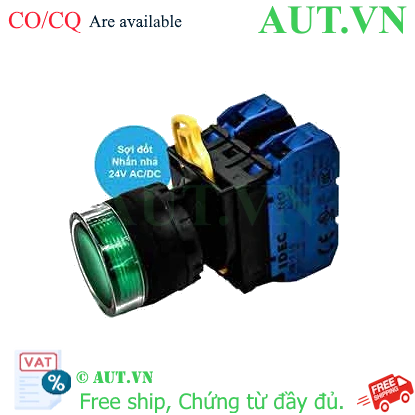 Ảnh của Nút nhấn nhả có đèn IDEC YW1L-MF2E20Q7G 24VAC/DC D22 2NO (Xanh)