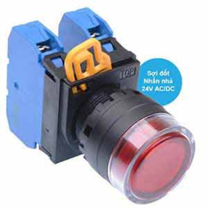 Ảnh của Nút nhấn nhả có đèn IDEC YW1L-MF2E20Q7R 24VAC/DC D22 2NO (Đỏ)