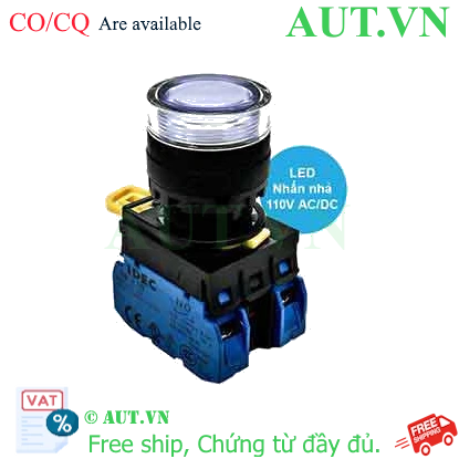 Ảnh của Nút nhấn nhả có đèn IDEC YW1L-MF2E20QHW 110VAC D22 2NO (Trắng)