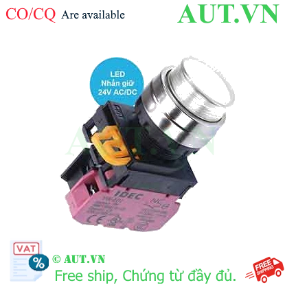 Ảnh của Nút nhấn giữ có đèn IDEC YW4L-A2E01Q4PW 24VAC/DC D22 1NC (Trắng)
