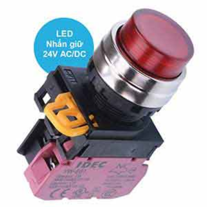Ảnh của Nút nhấn giữ có đèn IDEC YW4L-A2E01Q4R 24VAC/DC D22 1NC (Đỏ)
