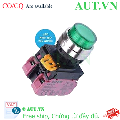 Ảnh của Nút nhấn giữ có đèn IDEC YW4L-A2E02Q4G 24VAC/DC D22 2NC (Xanh)