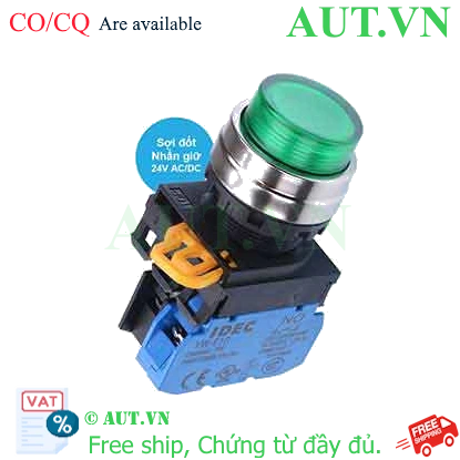 Ảnh của Nút nhấn giữ có đèn IDEC YW4L-A2E10Q7G 24VAC/DC D22 1NO (Xanh)