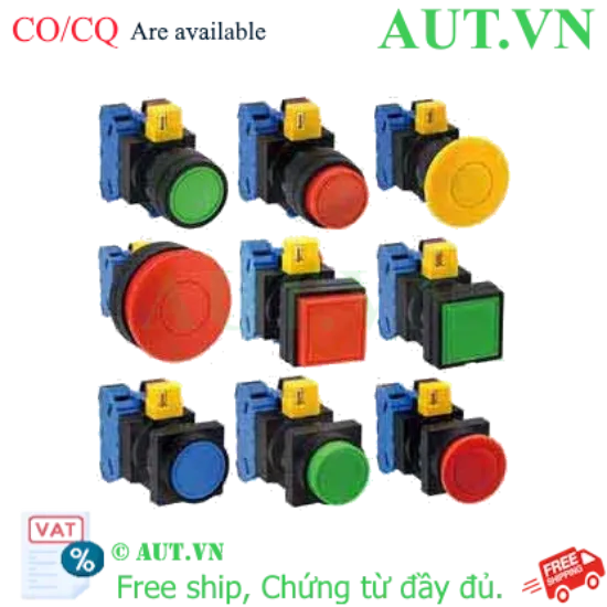 Ảnh của Nút nhấn giữ không đèn IDEC HW3B-A311S-MAU D22 1NO+1NC (Xanh)