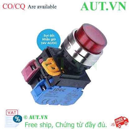 Ảnh của Nút nhấn giữ có đèn IDEC YW4L-A2E11Q7R 24VAC/DC D22 1NO+1NC (Đỏ)