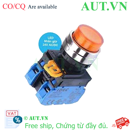Ảnh của Nút nhấn giữ có đèn IDEC YW4L-A2E20Q4A 24VAC/DC D22 2NO (Hổ phách)