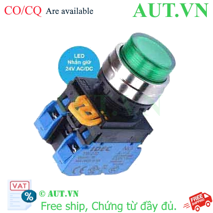 Ảnh của Nút nhấn giữ có đèn IDEC YW4L-A2E20Q4G 24VAC/DC D22 2NO (Xanh)