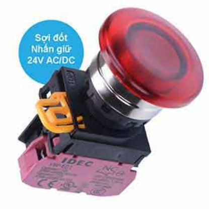 Ảnh của Nút nhấn giữ có đèn IDEC YW4L-A4E01Q7R 24VAC/DC D22 1NC (Đỏ)
