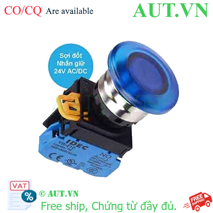 Ảnh của Nút nhấn giữ có đèn IDEC YW4L-A4E10Q7S 24VAC/DC D22 1NO (Xanh)