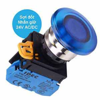 Ảnh của Nút nhấn giữ có đèn IDEC YW4L-A4E10Q7S 24VAC/DC D22 1NO (Xanh)