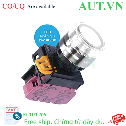 Ảnh của Nút nhấn giữ có đèn IDEC YW4L-AF2E01Q4PW 24VAC/DC D22 1NC (Trắng)