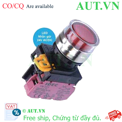 Ảnh của Nút nhấn giữ có đèn IDEC YW4L-AF2E01Q4R 24VAC/DC D22 1NC (Đỏ)