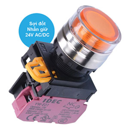 Ảnh của Nút nhấn giữ có đèn IDEC YW4L-AF2E01Q7A 24VAC/DC D22 1NC (Hổ phách)