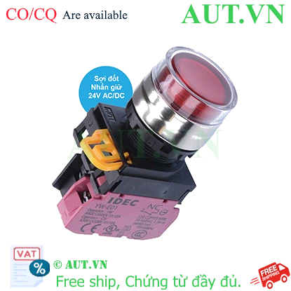 Ảnh của Nút nhấn giữ có đèn IDEC YW4L-AF2E01Q7R 24VAC/DC D22 1NC (Đỏ)