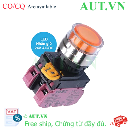 Ảnh của Nút nhấn giữ có đèn IDEC YW4L-AF2E02Q4A 24VAC/DC D22 2NC (Hổ phách)