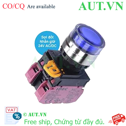Ảnh của Nút nhấn giữ có đèn IDEC YW4L-AF2E02Q7S 24VAC/DC D22 2NC (Xanh)