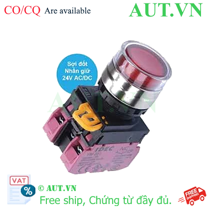 Ảnh của Nút nhấn giữ có đèn IDEC YW4L-AF2E02Q7R 24VAC/DC D22 2NC (Đỏ)