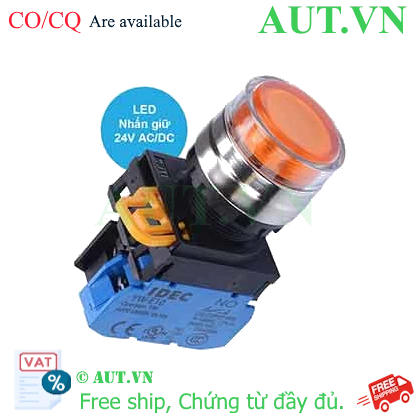 Ảnh của Nút nhấn giữ có đèn IDEC YW4L-AF2E10Q4A 24VAC/DC D22 1NO (Hổ phách)