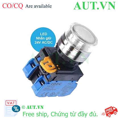 Ảnh của Nút nhấn giữ có đèn IDEC YW4L-AF2E20Q4PW 24VAC/DC D22 2NO (Trắng)