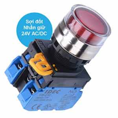 Ảnh của Nút nhấn giữ có đèn IDEC YW4L-AF2E20Q7R 24VAC/DC D22 2NO (Đỏ)