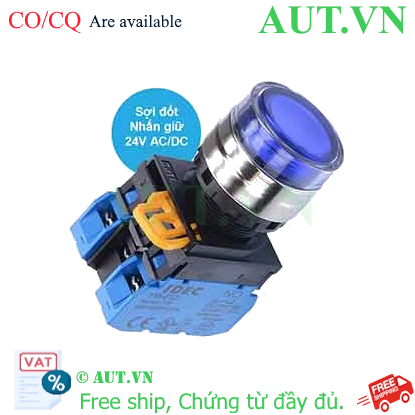 Ảnh của Nút nhấn giữ có đèn IDEC YW4L-AF2E20Q7S 24VAC/DC D22 2NO (Xanh)
