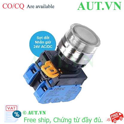 Ảnh của Nút nhấn giữ có đèn IDEC YW4L-AF2E20Q7W 24VAC/DC D22 2NO (Trắng)