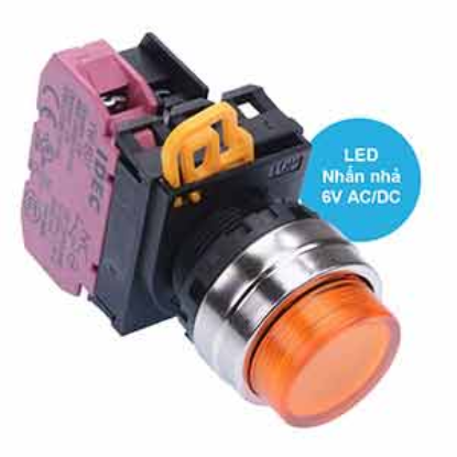 Ảnh của Nút nhấn nhả có đèn IDEC YW4L-M2E01Q2A 6VAC/DC D22 1NC (Hổ phách)