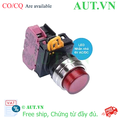 Ảnh của Nút nhấn nhả có đèn IDEC YW4L-M2E01Q2R 6VAC/DC D22 1NC (Đỏ)