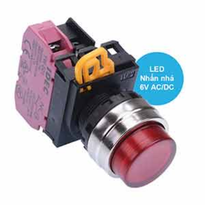 Ảnh của Nút nhấn nhả có đèn IDEC YW4L-M2E01Q2R 6VAC/DC D22 1NC (Đỏ)