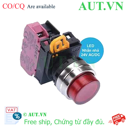 Ảnh của Nút nhấn nhả có đèn IDEC YW4L-M2E01Q4R 24VAC/DC D22 1NC (Đỏ)
