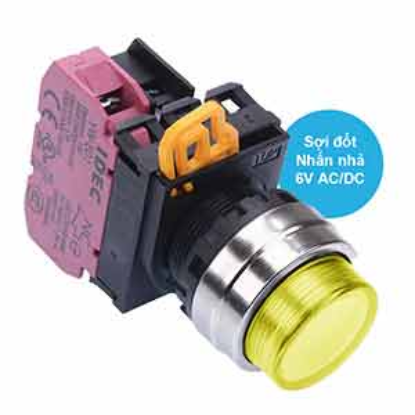 Ảnh của Nút nhấn nhả có đèn IDEC YW4L-M2E01Q5Y 6VAC/DC D22 1NC (Vàng)