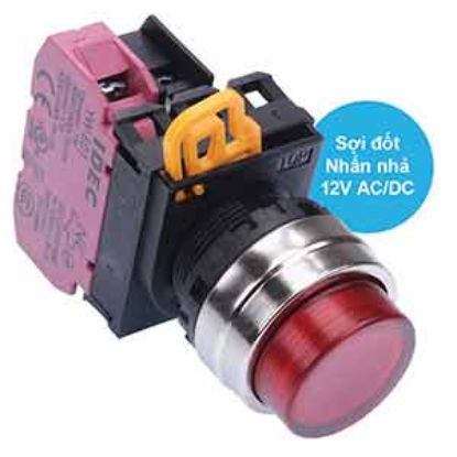 Ảnh của Nút nhấn nhả có đèn IDEC YW4L-M2E01Q6R 12VAC/DC D22 1NC (Đỏ)