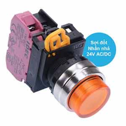 Ảnh của Nút nhấn nhả có đèn IDEC YW4L-M2E01Q7A 24VAC/DC D22 1NC (Hổ phách)