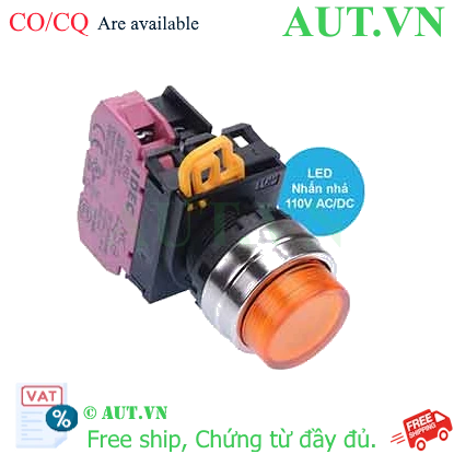 Ảnh của Nút nhấn nhả có đèn IDEC YW4L-M2E01QHA 110VAC D22 1NC (Hổ phách)