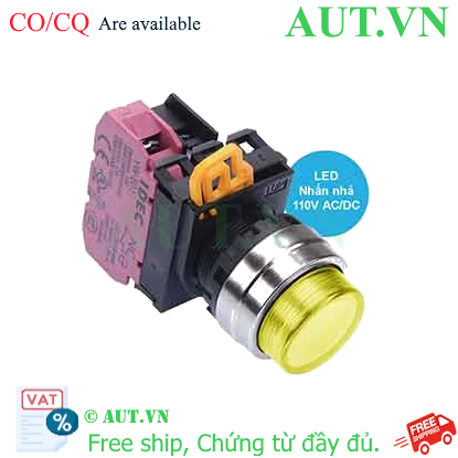 Ảnh của Nút nhấn nhả có đèn IDEC YW4L-M2E01QHY 110VAC D22 1NC (Vàng)