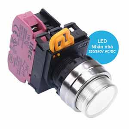 Ảnh của Nút nhấn nhả có đèn IDEC YW4L-M2E01QM3PW 220VAC D22 1NC (Trắng)