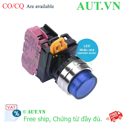 Ảnh của Nút nhấn nhả có đèn IDEC YW4L-M2E01QM3S 220VAC D22 1NC (Xanh)