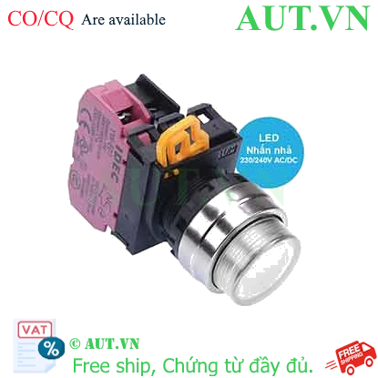 Ảnh của Nút nhấn nhả có đèn IDEC YW4L-M2E01QM3W 220VAC D22 1NC (Trắng)
