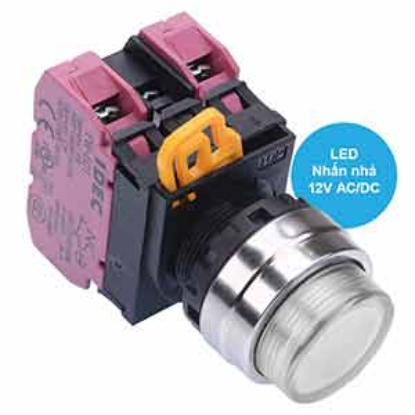 Ảnh của Nút nhấn nhả có đèn IDEC YW4L-M2E02Q3W 12VAC/DC D22 2NC (Trắng)