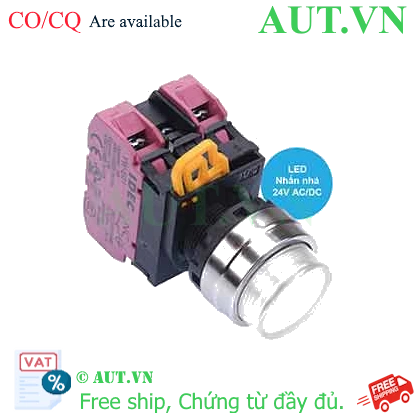 Ảnh của Nút nhấn nhả có đèn IDEC YW4L-M2E02Q4PW 24VAC/DC D22 2NC (Trắng)