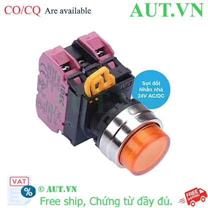 Ảnh của Nút nhấn nhả có đèn IDEC YW4L-M2E02Q7A 24VAC/DC D22 2NC (Hổ phách)