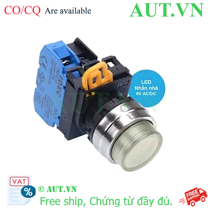 Ảnh của Nút nhấn nhả có đèn IDEC YW4L-M2E10Q2W 6VAC/DC D22 1NO (Trắng)