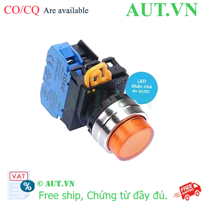 Ảnh của Nút nhấn nhả có đèn IDEC YW4L-M2E10Q2A 6VAC/DC D22 1NO (Hổ phách)