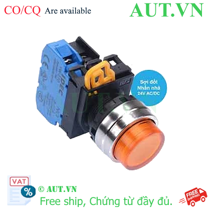 Ảnh của Nút nhấn nhả có đèn IDEC YW4L-M2E10Q7A 24VAC/DC D22 1NO (Hổ phách)
