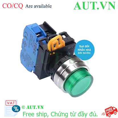 Ảnh của Nút nhấn nhả có đèn IDEC YW4L-M2E10Q7G 24VAC/DC D22 1NO (Xanh)