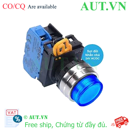 Ảnh của Nút nhấn nhả có đèn IDEC YW4L-M2E10Q7S 24VAC/DC D22 1NO (Xanh)