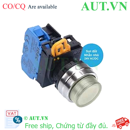 Ảnh của Nút nhấn nhả có đèn IDEC YW4L-M2E10Q7W 24VAC/DC D22 1NO (Trắng)