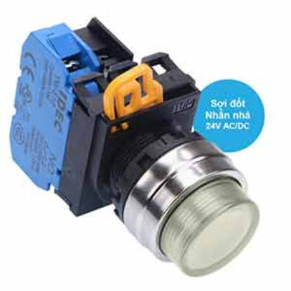 Ảnh của Nút nhấn nhả có đèn IDEC YW4L-M2E10Q7W 24VAC/DC D22 1NO (Trắng)