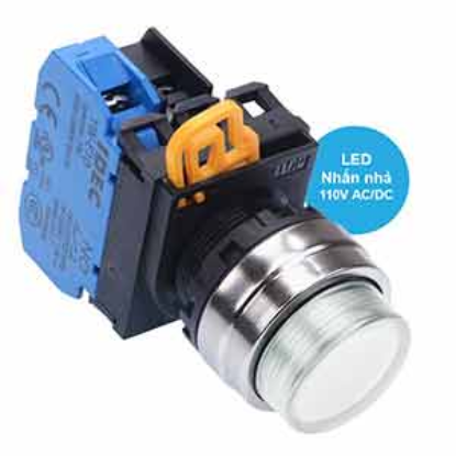 Ảnh của Nút nhấn nhả có đèn IDEC YW4L-M2E10QHPW 110VAC D22 1NO (Trắng)